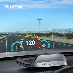 Popüler navigasyon LCD ayna metre Head Up Display aşırı hız alarmı C3 OBD2 gps arabalar için Navi oto elektronik HUD ile ekran