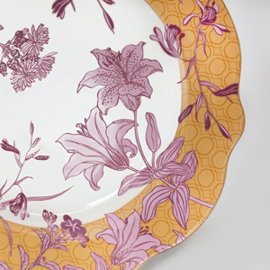 Juego de Vajilla de Porcelana <span class=keywords><strong>China</strong></span> con Diseño Floral de Lirios y Borde Dorado Moderno de 20 Piezas, Apto para Alimentos, para Oficina, Hogar, Regalo - Product Image 6