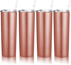 Gobelet isotherme mince en acier inoxydable de 30 oz à double paroi avec couvercle et paille - Product Image 1
