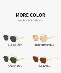 Hotsale Fashion Polygon Unisex Sunglasses Custom Logo PC <b>Frame</b> <b>Plastic</b> Lenses UV400 Protection Model 2409 10 Colors Available - Product Image 6