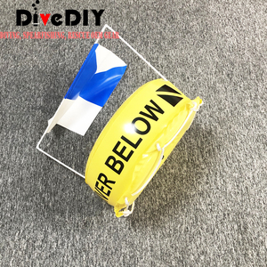 Flotador Inflable para Buceo, Boya de Seguridad de PVC con Asta de Bandera Desmontable, Bandera de Advertencia Grande para Buceo, Pesca Submarina - Product Image 2