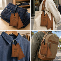Étiquette de vêtement en cuir écologique et durable personnalisée avec instructions d'entretien imprimées pour les vêtements et sacs en denim teint à l'indigo