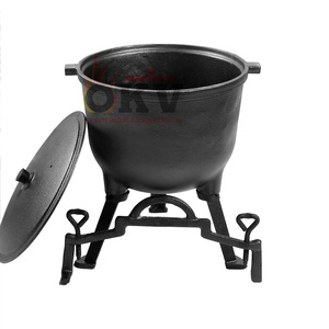 Cast <strong>Iron</strong> Saute Pan with Lid and Handle Gas &amp; Induction Ready Oven Safe Eco-Friendly >5L Capacity Outdoor Camping - Product Image 4