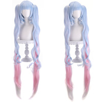 Perruque de cosplay VOCALOID 2023 Snow Miku à double queue de cheval de 90 cm de long pour les fêtes d'Halloween