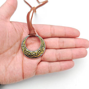 Beliebter Retro-Wikinger Kreisanhänger WZU122 Verstellbare PU-Halskette im Norwegischen Nordischen Stil Werbeartikel Geschenk - Product Image 3