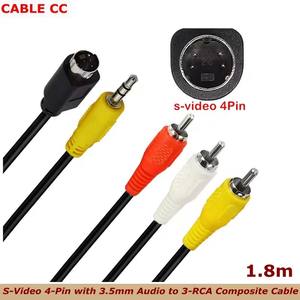 Câble composite S-Vidéo 4 broches de 1.8m avec audio 3.5mm vers 3-RCA PC vers vidéo TV et audio 3.5mm vers vidéo composite et audio RCA L/R - Product Image 3