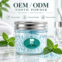 Poudre blanchissante pour les dents aromatisée à la menthe, personnalisée par OEM, nettoie la bouche, blanchit les dents, offre des propriétés antibactériennes, poudre dentaire
