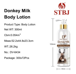 DR.DAVEY Lotion éclaircissante pour le visage et le corps au <span class=keywords><strong>lait</strong></span> <span class=keywords><strong>d</strong></span>'ânesse pour les soins quotidiens de la peau, bonne qualité, 300 ml, marque privée - Product Image 3