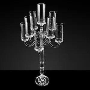 Shining Fashion Luxury Crystal Wedding Decoration 9 Arms Candelabra Crystal Wedding Decoration Candlestick