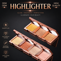 Palette de maquillage illuminateur visage vegan à paillettes scintillantes de haute qualité, marque privée, personnalisable