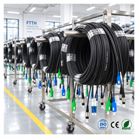 Câble de branchement fibre optique aérien FTTH SC UPC pré-connecté GJYXCH 1 ou 2 fibres G657A1 pour installation poteau-résidence