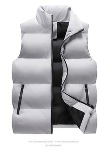 Veste <span class=keywords><strong>sans</strong></span> manches zippée imperméable à col montant pour homme, <span class=keywords><strong>grande</strong></span> <span class=keywords><strong>taille</strong></span>, coupe ajustée, mode, hiver, chaude et épaisse - Product Image 2