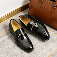 Luxuriöse Herren-Penny-Loafer aus Hochglanz-Lackleder, Slip-On Hochzeitsschuhe, Leichte Business-Casual Atmungsaktive Komfortschuhe
