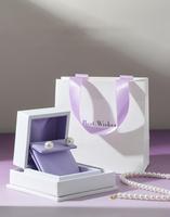 Boîte à bijoux en soie avec nœud papillon violet, motif en relief, boîte cadeau décorative pour bagues, boîte à bijoux personnalisée