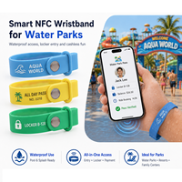 Bracelet NFC RFID personnalisé étanche en PVC pour l'accès aux parcs aquatiques, le contrôle d'accès, les casiers, les paiements – Solution connectée intelligente