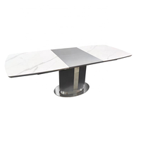 La table à manger de marbre de jambe d'acier inoxydable préside des ensembles de salle à manger