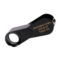 High Quality 10x 21mm LED & UV Diamond Loupe Handheld Optical Magnifying Glass for Jewelry & Gemstone Inspection