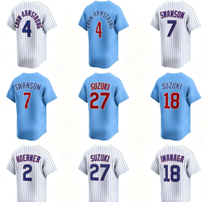 Maillot de baseball court personnalisé brodé et imprimé en gros, style Chicago # 4 Crow-Armstrong # 7 Dansby Swanson # 3 Alex Bregman - Product Image 1