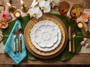 Assiettes <span class=keywords><strong>de</strong></span> présentation <span class=keywords><strong>de</strong></span> mariage gaufrées en céramique, style dentelle vintage festonnée, vente en gros, pour événements, location et fournitures <span class=keywords><strong>de</strong></span> traiteur, lot <span class=keywords><strong>de</strong></span> 4 - Product Image 3