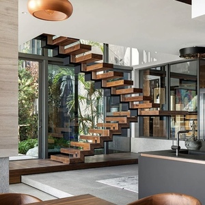 Scala Sospesa Sottile con Trave Singola in Acciaio, Supporto Nascosto a Parete, Gradino in Marmo, Stile Raffinato - Product Image 3