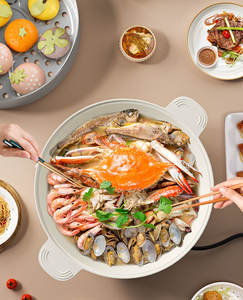 Novo Produto Fogão Elétrico Dividir Frigideira Elétrica Panela Quente Elétrica Tampa De Vidro Temperado - Product Image 5