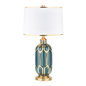 New Modern Green Hand-painted Brass Touch Control Eco-Friendly <b>Warm</b> White Led Decorative Desk Table <b>Lamp</b> - Product Image 1