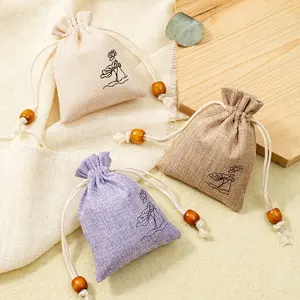 Wholesale Natural Eco Friendly Product Jewelry Gift Packaging Drawstring Jute Pouch Bag