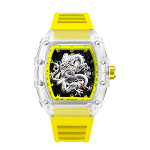 For Personalized 2024 Men's Waterproof Transparent Quartz Watch Fashionable Wine Barrel Design Wholesale Hot Sale Item - Product Image 3