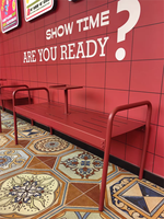 Banc d'extérieur moderne et personnalisable de style coréen, pour parc, salon de thé, café, salle de sport, tabouret de repos, chaise en fer pour centre commercial