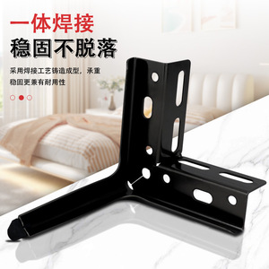 Pied de meuble en acier robuste noir mat avec support d'angle, design industriel - Product Image 1