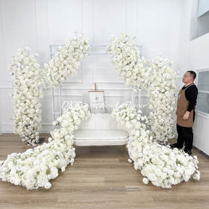 Décoration de scène de fond de fleur artificielle personnalisée rapide belle fleur fond blanc - Product Image 6