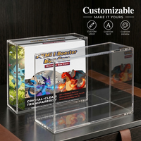 Boîte de présentation en acrylique transparent de haute qualité, personnalisée, 3/5/8 mm, avec couvercle magnétique résistant aux UV, pour booster box ETB, protection TCG, boîte de rangement