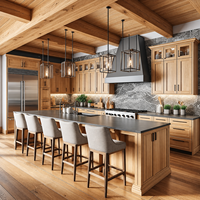 Armoires de cuisine contemporaines en bois massif, fabrication directe du Vermont, fourniture OEM ODM pour projets résidentiels