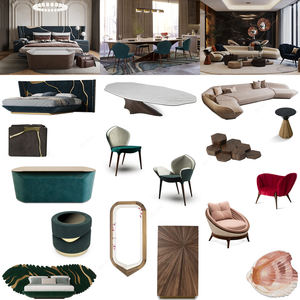 Cama King Size de Terciopelo <span class=keywords><strong>Azul</strong></span> Marino Sofisticada con Detalles Dorados, Diseño Amplio y Elegante, Cama Hecha a Medida <span class=keywords><strong>para</strong></span> Villa o Penthouse de Lujo - Product Image 1