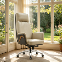Chaise de bureau exécutive ergonomique pivotante réglable en cuir PU à dossier haut, confortable et moderne