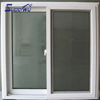 Fenêtre en PVC moderne populaire couleur blanche UPVC vitré en verre Windows coulissant pour la construction de maisons