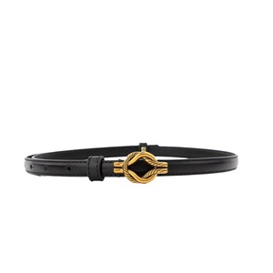 Ceinture en cuir Mifaktory noire avec boucle à nœud doré, réglable, pour femme, style classique, accessoire de mode - Product Image 1