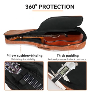 Nouvelles housses de transport pour <span class=keywords><strong>guitare</strong></span> légères, durables, résistantes à l'eau, avec rembourrage en éponge de 0,8 pouce d'épaisseur, douces, imperméables en cuir PU - Product Image 4