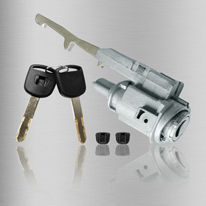 Honda Ignition <b>Lock</b> Cylinder BT023D5 2 <b>Keys</b> Grey Cylindrical Car Replacement Part - Product Image 1