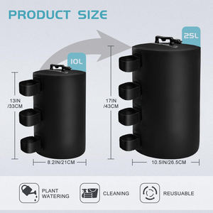 Base de parasol lestée en PVC, portable, anti-basculement, avec poignée, pour terrasse et jardin - Product Image 2