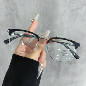 31273 Lunettes demi-cerclées unisexes à monture extra large, verres PC anti-lumière bleue pour grands visages - Product Image 5