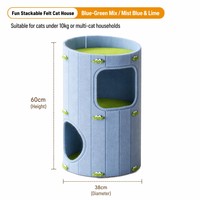 Casa Moderna Vertical para Gatos de Fieltro con Rascador Integrado, Nido Cilíndrico Plegable de Múltiples Niveles para Gatos y Gatitos de Interior