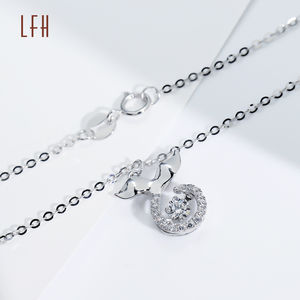 Bijoux fins Collier pendentif queue de phoque en or 18 carats Or pur 18 carats Collier en zircon cubique pour femmes - Product Image 2