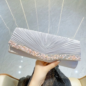 Colorful Stoners <strong>Clutches</strong> Women Pleated <strong>Wedding</strong> <strong>Guest</strong> Bridesmaid Evening <strong>Bags</strong> Pastel Plain Colors Handbag Envelope <strong>Clutch</strong> Purse - Product Image 2