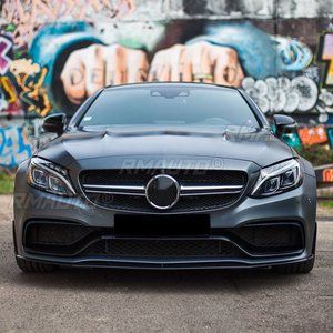 Para Mercedes-Benz Clase C W205 C205 S205 C63 C63s Solo AMG 2015-2022, 5 Piezas, Difusor de Parachoques Delantero, Spoiler, Splitter - Product Image 6