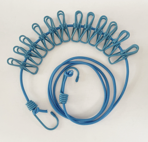 Corde à linge rétractable portable de 1,8 m coupe-vent avec 12 pinces, installation flexible, fournitures de voyage en gros - Product Image 1