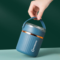 Doppelwandiger Auslaufsicherer 304 Edelstahl Isolierter Moderner Nachhaltiger Suppenbecher mit Plastikdeckel 580ml Tragbares Geschirr Lunchboxen