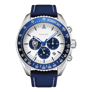 42mm Three-eye Mechanical Watch Men's Fashion Luminous Waterproof Chronograph Mechanical Watch - Product Image 1