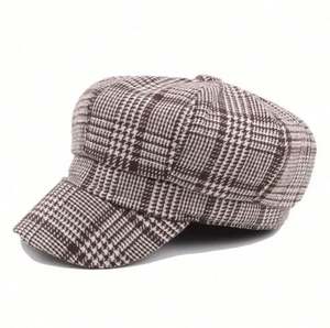 Gorro Newsboy para Mujer, Estilo Coreano/Japonés, 100% Algodón, Diseño a Cuadros, Casual/Deportivo, Primavera 2024 - Product Image 1