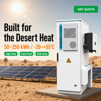Armoire BESS hybride solaire-diesel 50 kW 112,5 kWh pour opérations hors réseau et sur réseau avec entrée générateur 60 kVA et entrée PV 100 kWp